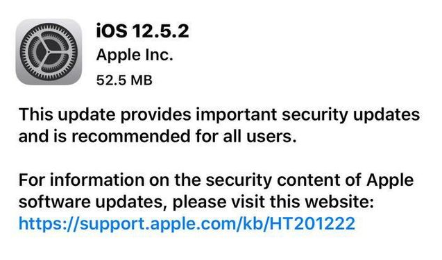 北京苹果手机维修分享iOS12.5.2发布，建议所有老苹果用户安装 